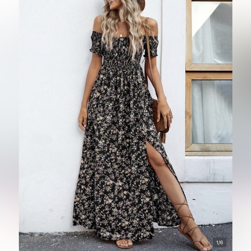 New Floral Dress - Black and Brown